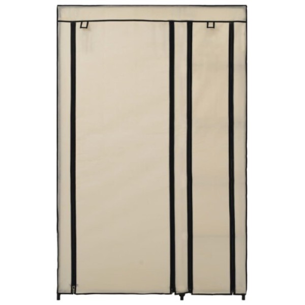 vidaXL folding wardrobe beige fabric clothing storage cabinet organizer